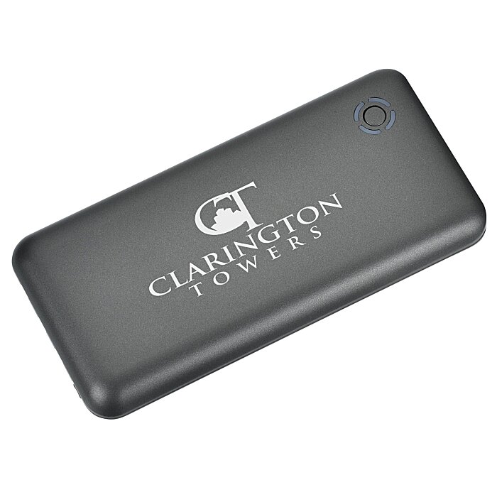 Custom Charge Wave Wireless Power Bank - 10,000 mAh