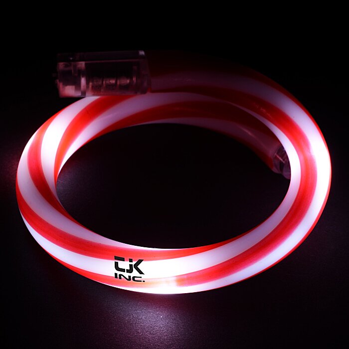 Custom Flashing LED Tube Bracelet - Candy Cane