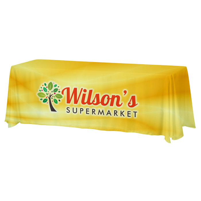 Custom Serged Closed-Back Satin Table Throw - 8 feet