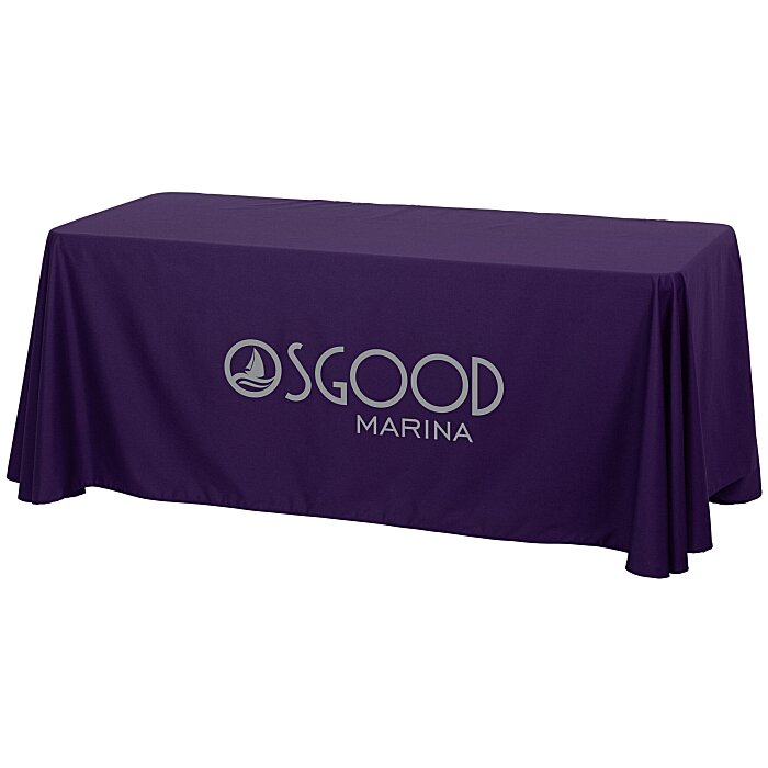 Custom Hemmed Closed-Back Poly/Cotton Table Throw - 6'