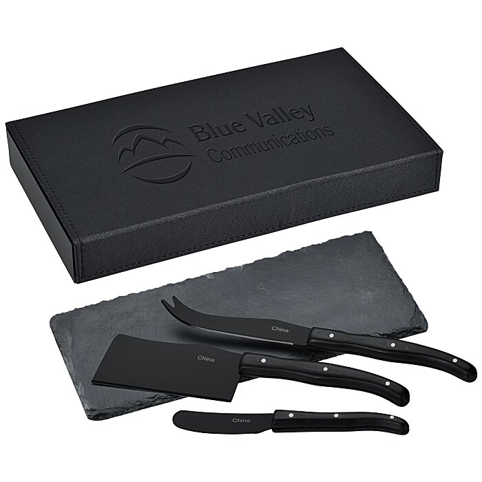 Custom Modena Black Cheese & Serving Set