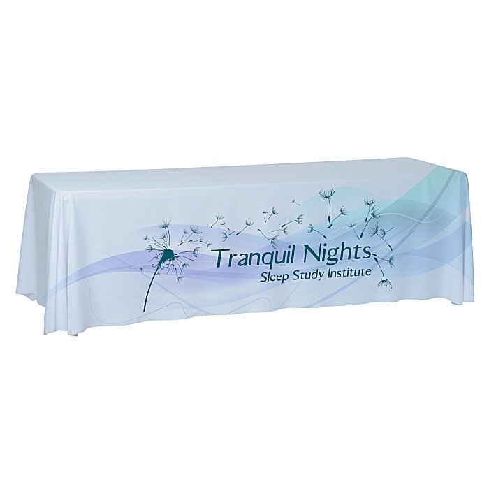 Custom Laser Edge Closed-Back Table Throw - 8 feet - Full Colour